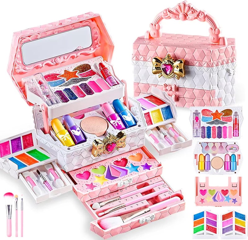 Beauenty طقم مكياج بيوينتي للأطفال للفتيات - مجموعة مكياج آمنة قابلة للغسل وغير سامة مع ملحقات - Image 1